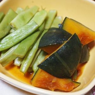 かぼちゃとモロッコ豆の煮物